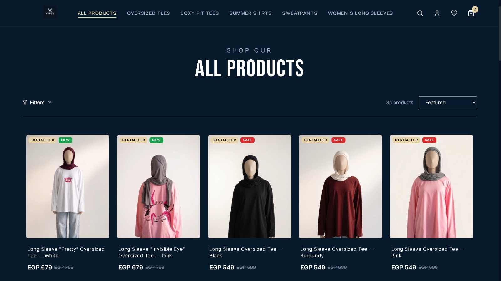 Full product browsing with filters