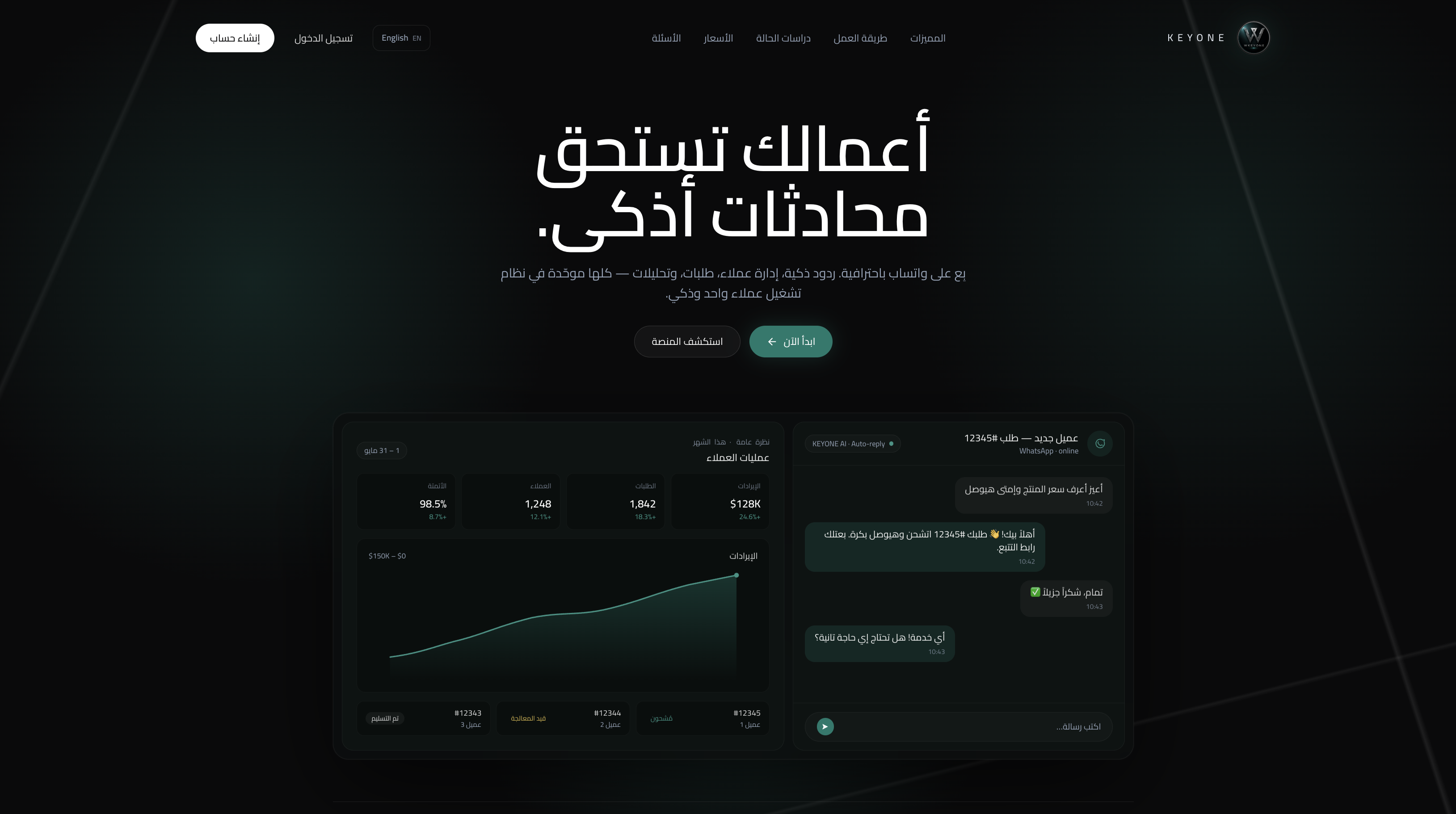 Landing page & product overview